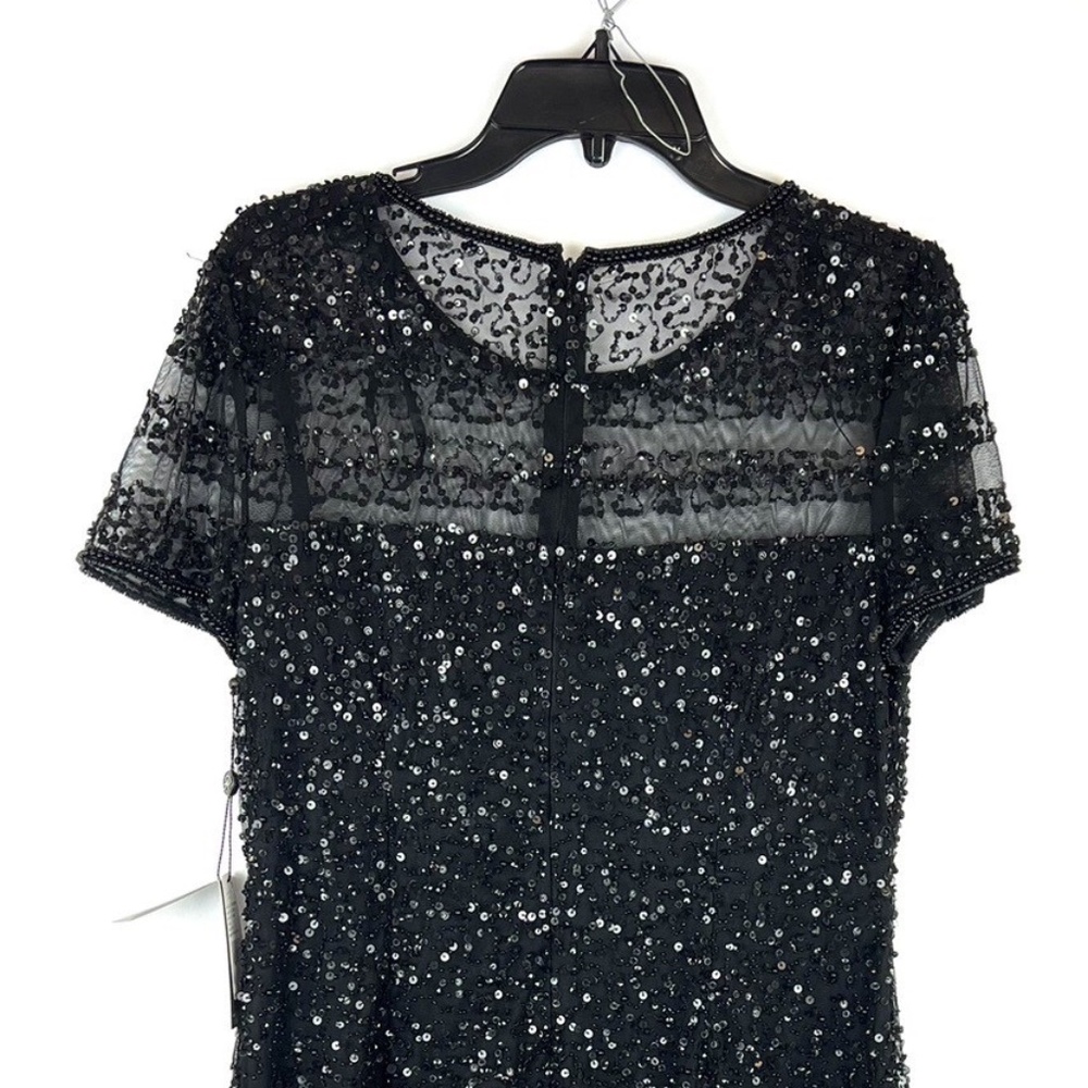 Adrianna Papell Short Sleeve Sequin Mesh Gown NEW WITH TAGS